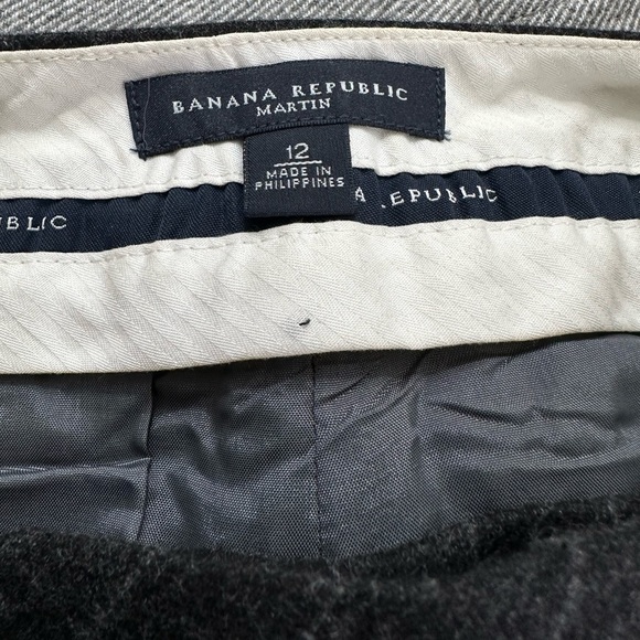 Banana Republic NWOT Martin Wool Cashmere Charcoal Striped Slacks Trousers Pants - Picture 14 of 16